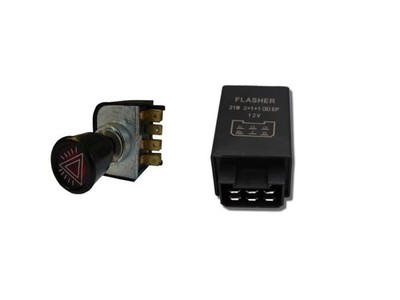 Warnblinkschalter Blinkgeber Blinker Schlepper Oldtimer-MF Blinkrelais   SET