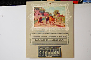 Antique wall hanging 1903 Advertising calendar Logan Milling co. complete