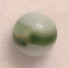 Vtg Akro Vitro Agate Uranium Glow Green Swirl Patch Marble 5/8" Glass UV Glow