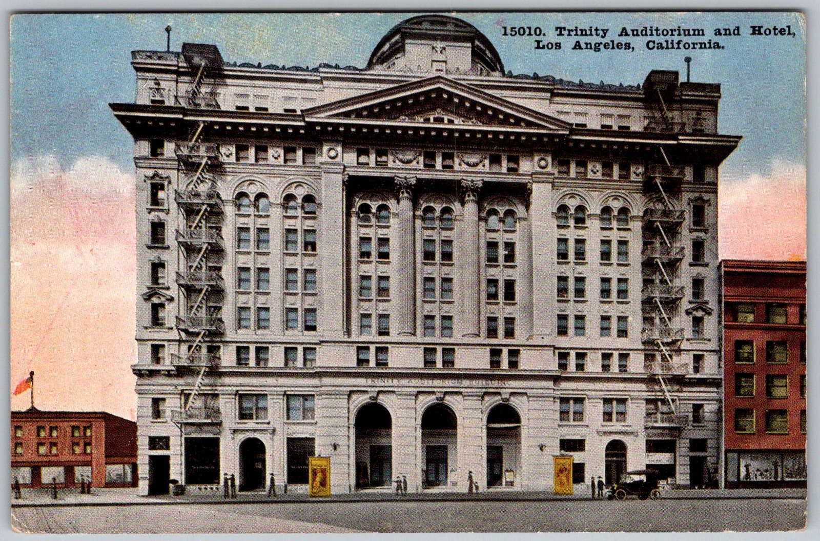Antique Postcard Trinity Auditorium & Hotel Los Angeles, CA 1910s