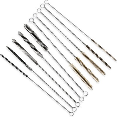 10 Pieces Wire Tube Brushes for Cleaning Pipe Brass Brush Stainless Steel Round