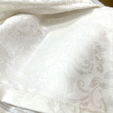 White Tablecloth Brocade 61" X 45" Cotton Blend
