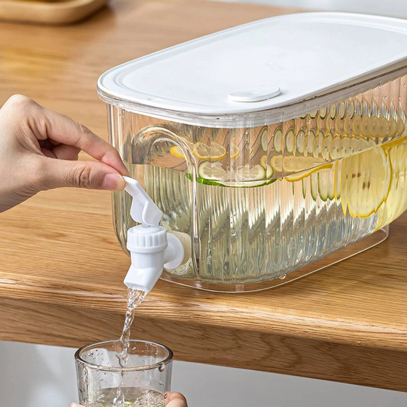 Refrigerator Beverage Dispenser with Spigot Slim Design for Party
Opens in a new window or tab