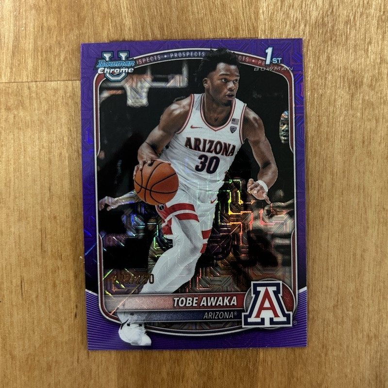 Topps Bowman Chrome U 25/26 NCAA Basketball 1st Bowman Awaka -/250 Ross -/99