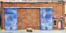 HO Scale Building Background FLAT/ Scenery, "Warehouse 2 Door" Railroad Model