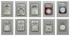 10x Graded Silver Coin Lot NGC & PCGS Morgan Dollars + Silver Eagles MS64–MS70