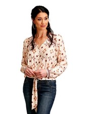 Stetson Western Shirt Womens L/S Gaucho L Cream 11-050-0590-6021 WH