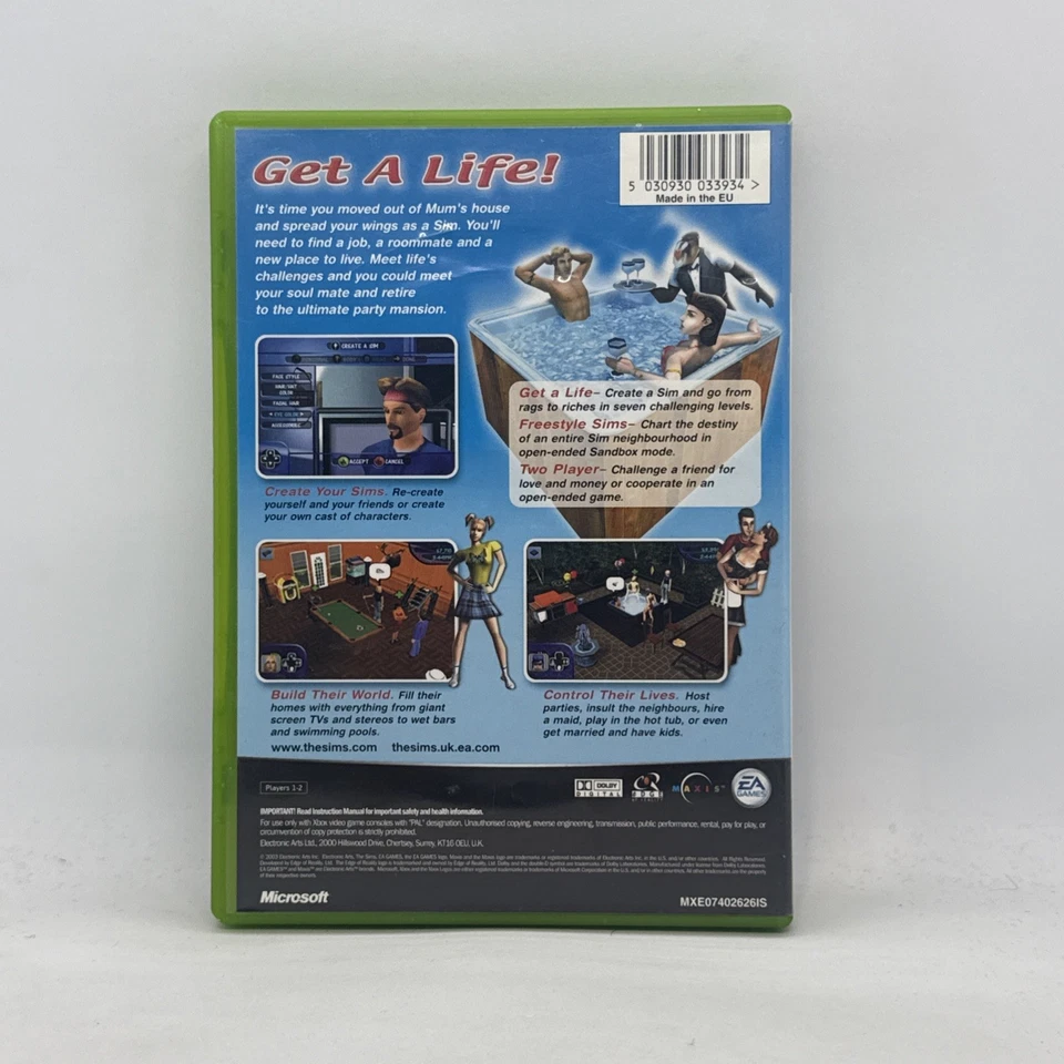 The Sims EA Games Simulator Xbox Original Microsoft Video Game Free Post PAL - Image 2 of 4