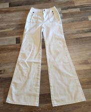 Vintage 70 s Girls Women s Bell Bottoms Flare Jeans Size 24 X 33.5 White Luv It