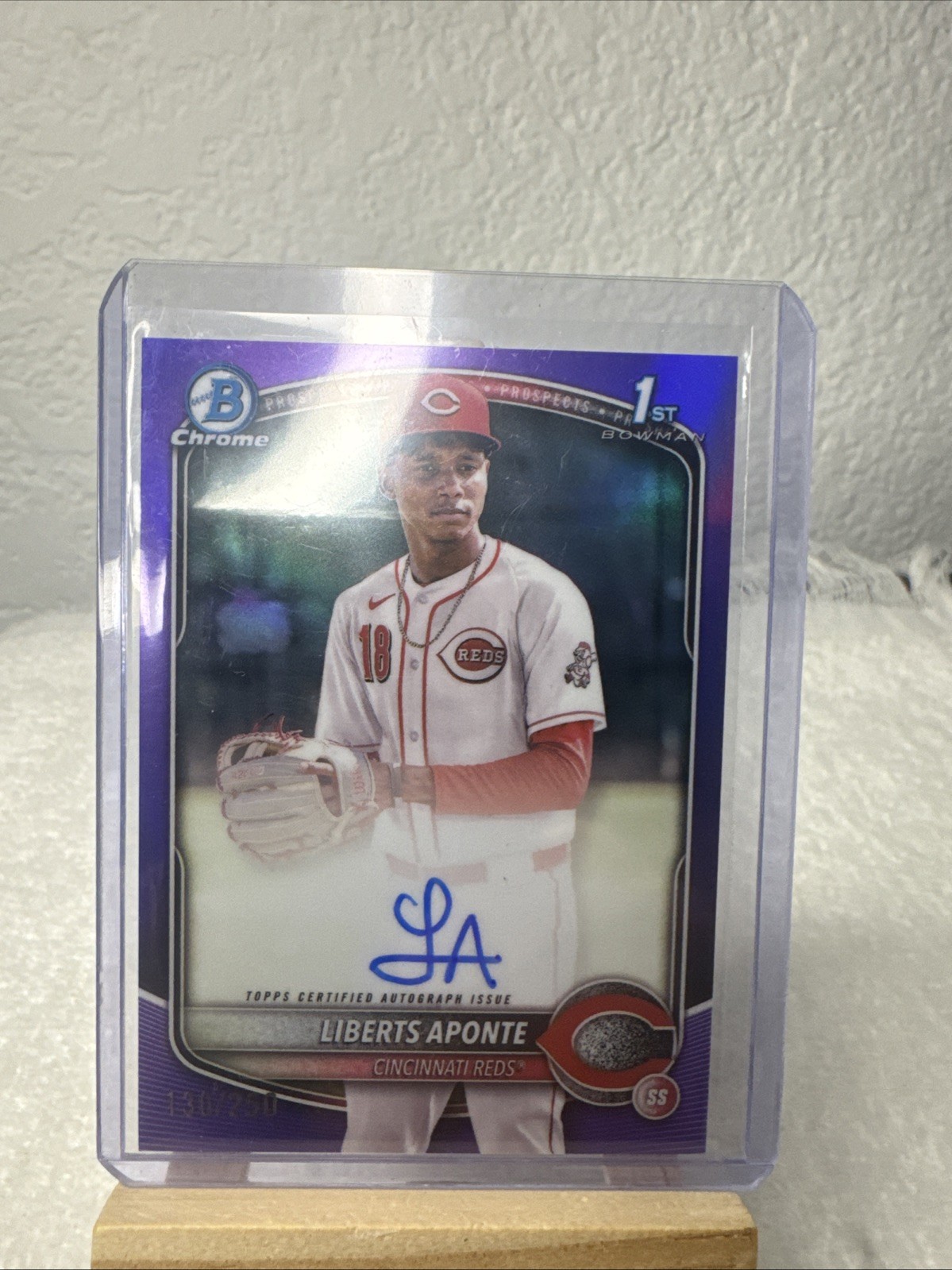 2025 Bowman Chrome - Prospect Auto Liberts Aponte #CPA-LA Purple Refractor /250