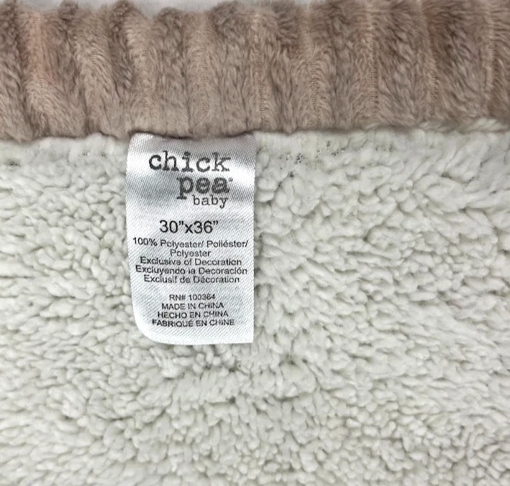 Manta de bebé gris azul garbanzo marrón acanalada beige sherpa espalda suave amorosa Foto 3 de 3