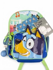 New Bluey 5-Piece Backpack Set with Lunch Bag, Gadget Case,  Squish Ball