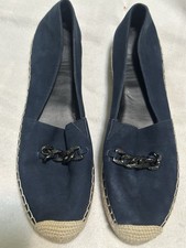 Karl Lagerfeld Paris Moxy Platform Espadrille, Navy Leather Size 9.5 US 40.5 EU