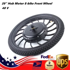 48V 1000W 20" E-bike Front Wheel Electric Bicycle Motor Conversion Kit Hub