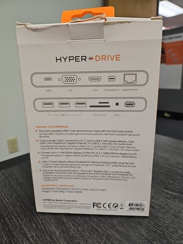 HyperDrive Ultimate 11-in-1 USB C Hub for MacBook Pro/PC w/PD Charging - Picture 6 of 6