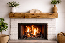 5x5 Wooden Mantel Shelf Custom Length Solid Wood Fireplace Beam Rustic