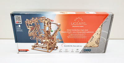 UGEARS Mechanical Models - Marble Run - Chain Hoist - 3D Wooden Puzzle - New
