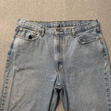 Levis 550 Jeans Mens 40x30 Blue Denim Faded Straight Leg American Workwear Adult