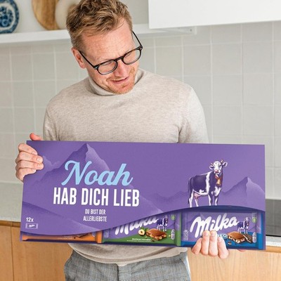 Riesen Milka Schokoladentafel personalisiert mit Botschaft - Personalisierte