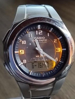 CASIO WAVE CEPTOR WVA-400J Tough Solar Radio Controlled Watch Japan Used