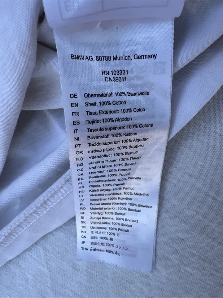 Camiseta BMW Original lM1 LOGOTIPO Branca Fabricada em Portugal Tamanho Pequeno - Imagem 4 de 4