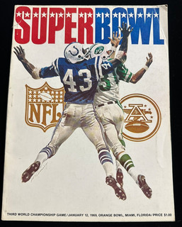 1969 Super Bowl III Program NY Jets Vs Baltimore Colts Orange Bowl Namath