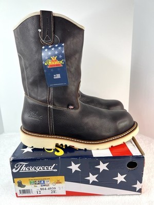 Thorogood Wellington Boots Steel Toe Waterproof Leather 804-4939 Mens 12 EE Wide