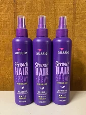 3 Aussie Sprunch Hair Spray Non-Aerosol Jojoba Oil & Australian Sea Kelp 8.5 Oz.