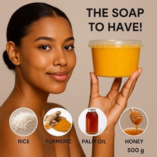 Weiche aufhellende Seife Kurkuma Reis