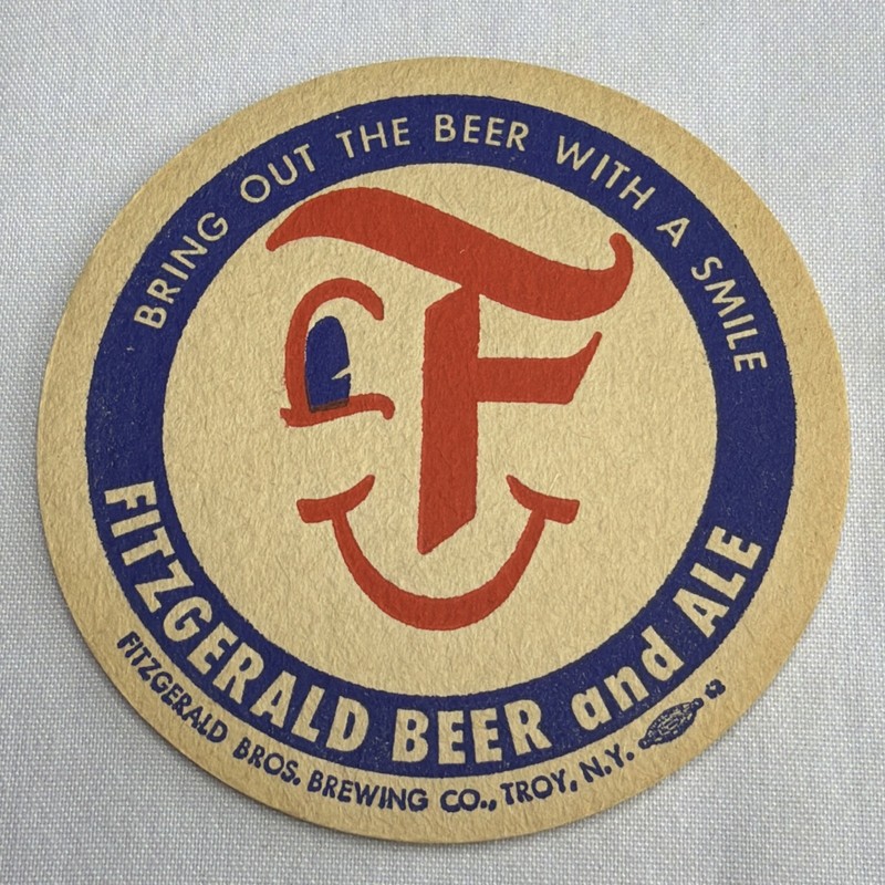Fitzgerald Bros Brewing, Bring Out The Beer With A Smile, Troy NY, 3.5”