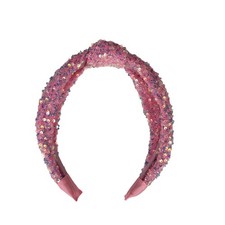 Sequined Knotted Headband NEW -Teen/Adult -Pink -Sparkly SEE MEASUREMENTS