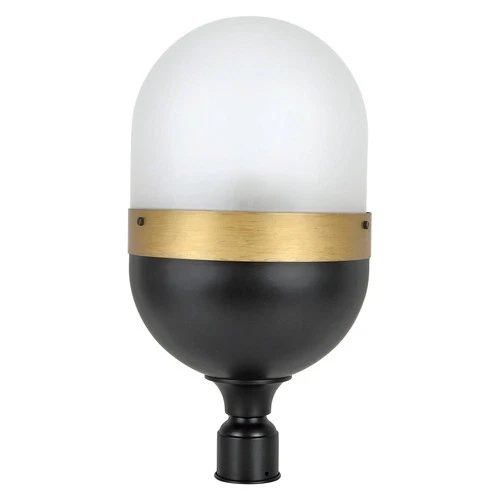Capsule 23 1/4" High Matte Black and Gold Outdoor Post Light - Picture 3 of 6