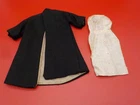 Vintage Barbie Babs Miss Suzette Clothes Black Dress COAT w/ Gold Glitter SHEATH