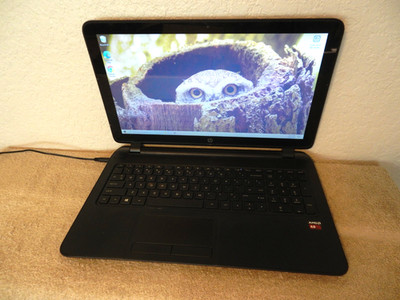 HP 15-F100DX Touch Laptop + AMD A8-6410 2.0 + 8GB + 500GB + Win 10 + Charger