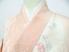 JAPANESE KIMONO KOMON PINK 166.5cm 5 ft 6 in PURE SILK EE8003