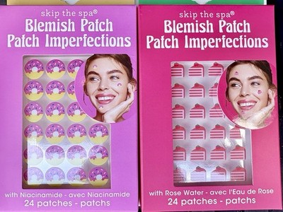  Skip The Spa  2 Blemish Patch Packs: Rose Water   & Niacinamide   NEW