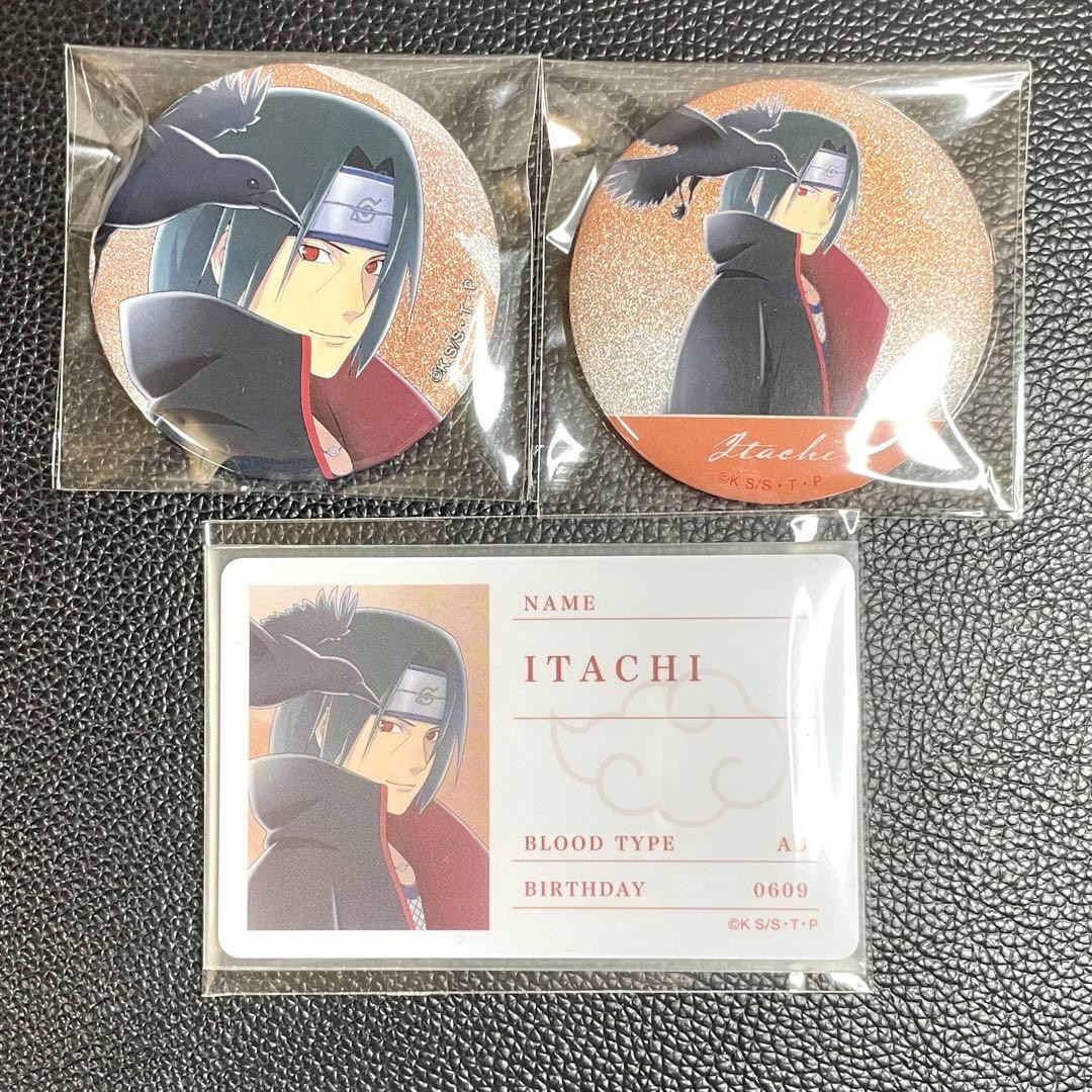 Lote de 3 tarjetas con insignia de caminata de NARUTO Itachi Goods. Jump Fest...