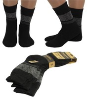 3 Paar Wollsocken Socken Thermo StrüMpfe Herren Karomuster Schwarz 39-42 (119)