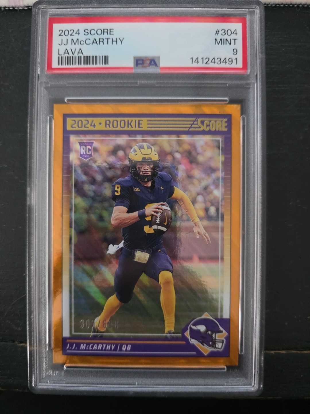 2024 Score - Rookies J.J. McCarthy #304 Lava /630 (RC)
