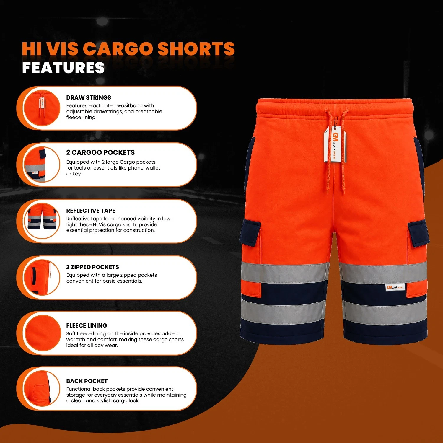 Cargo work shorts feature overview
