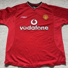 Manchester United Shirt XS Red Home Kit 2000 2002 Umbro Jersey David Beckham