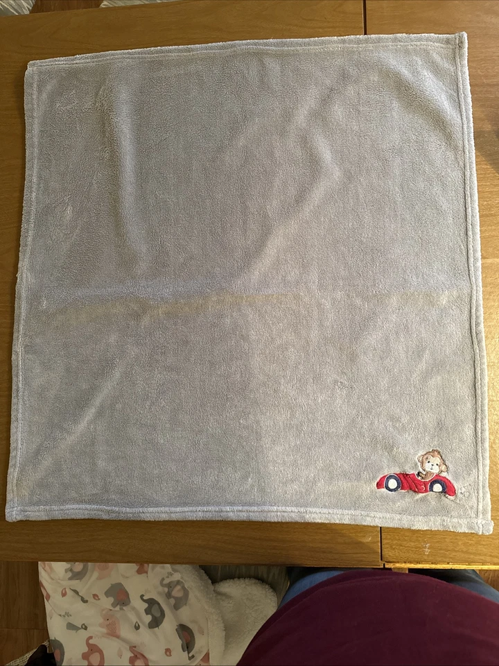 Manta de seguridad para bebé Circo rara gris mono Lovey roja manta para coche de carreras 30x28 pulgadas Foto 2 de 4