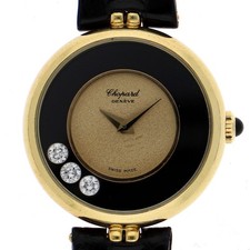 Chopard 4036 Happy diamond WATCH gold YG/leather MN