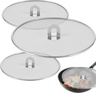 13" Stainless Steel Splatter Screen For Frying Pans - Ultra-Fine Mesh Grease Guard With TPR Grip Handle, Dishwasher Safe & Versatile Splash Protector