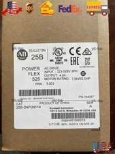New Allen Bradley 25B-D4P0N114 /A Powerflex 525 AC Drive 2HP Surplus SEALED