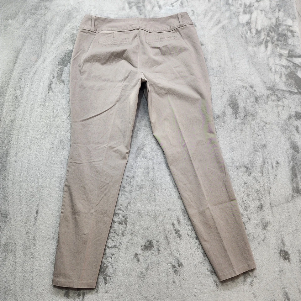 Pantalones INC International Concepts para mujer 12 tostados tiro medio pierna ajustada tobillo elástico Foto 2 de 4