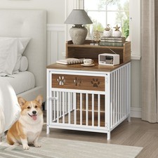 Dog Crate Furniture for Small Dogs, Wooden Dog Kennel, Indoor Pet Crate End T...
