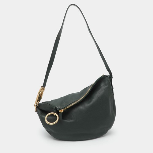Burberry Knight Medium Green Leather Hobo