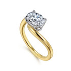 Engagement 18k Multi Tone Gold Diamond Ring IGI 1.50 Ct Lab Grown E F VVS Oval   — photo 4