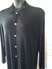 Chico's Private Edition Sz 3 (XL) Slinky L/S Button Up Black Top USA Made *VGUC